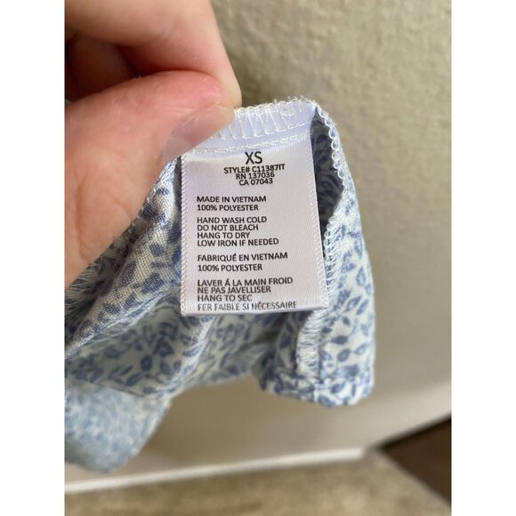 Paper Crane Womens‎ Blue Floral Tank Top XS Spaghetti Strap Peplum polyester - Picture 4 of 6